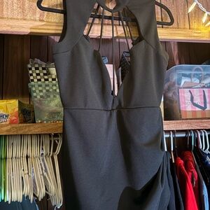 Iris Black Halter Bodycon Cocktail Dress